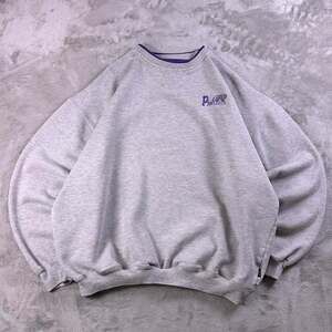 VTG Panthers Crewneck Sweatshirt Mens XL Gray Purple Port Authority Embroidered